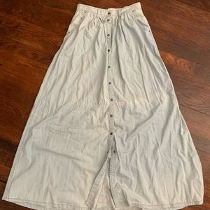 Light blue button up maxi skirt